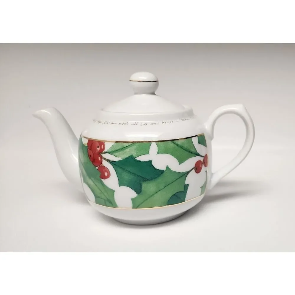 Day Spring Ceramic Tea Pot/Saucers Religious Romans 15:13 Siloam Springs AR
